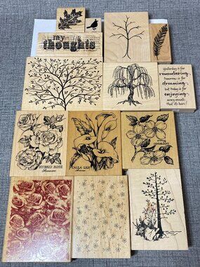 Large Lot of VTG 90s Y2K RARE PSX Mixed Rubber Stamps 14pc Bundle New Old Stock